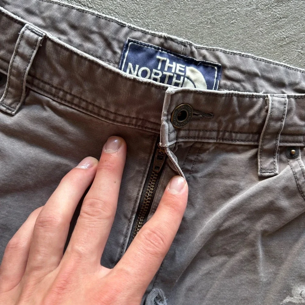 Vintage The North Face Pants Mens 34 Gray Heavyweight Canvas Hiking Distressed